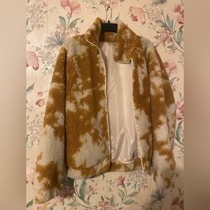 Betsey Johnson cow print fur coat